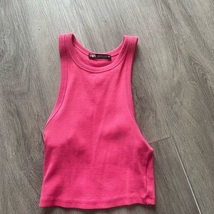 Zara pink high neck tank top